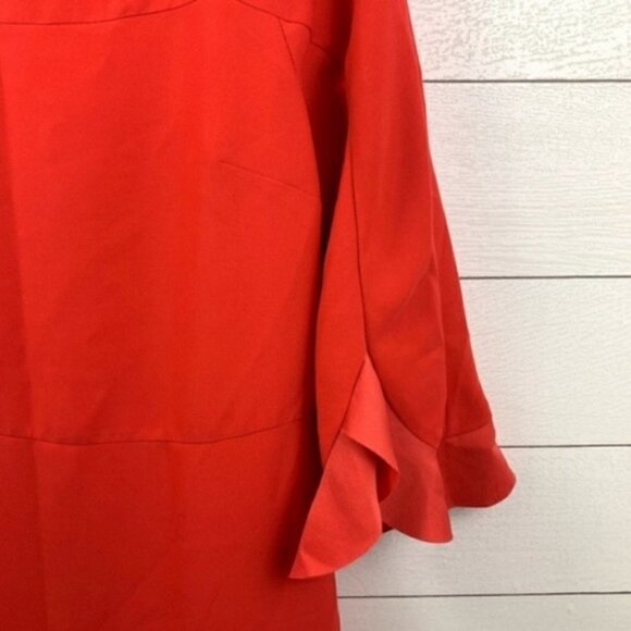 Banana Republic Red 3/4 Ruffle Sleeve Dress - Picture 2 of 7